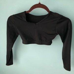 Youth medium Black Varsity crop top